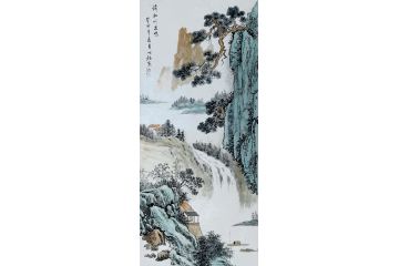 江苏美协会员王世银新品山水画《倚松听泉鸣》