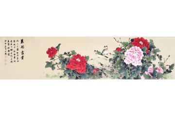 实力派画家范璞精品花鸟画《花开富贵》