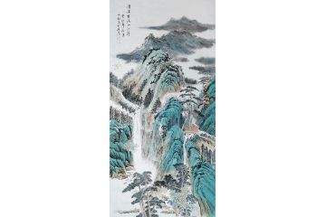 江苏美协会员王世银新品山水画《茅亭友相聚》
