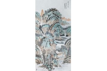 江苏美协会员王世银新品山水画《溪山清秀》