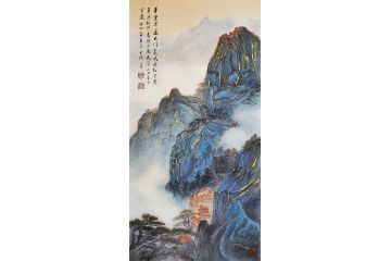 当代著名书画家叶大隐新品山水画《华堂深邃大门宽》