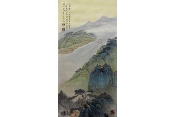 当代著名书画家叶大隐新品山水画《千峰顶上一间屋》