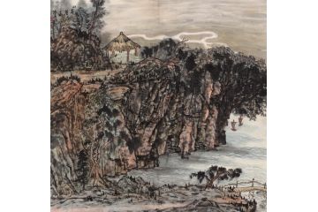 大红袍画家陈春芳老师作品《山亭望远》