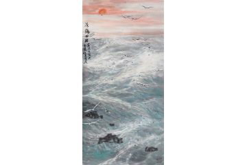 大红袍画家曹玉香老师国展作品《沧海日出》