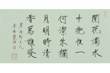 大红袍书法家崔景哲老师瘦金体《开花浊水中》二