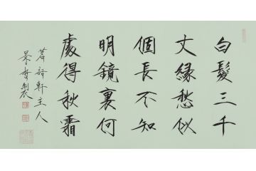 大红袍书法家崔景哲老师瘦金体《白发三千丈》