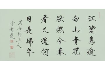 大红袍书法家崔景哲老师瘦金体《江碧鸟逾白》