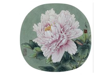 当代青年画家蓝一峰工笔花卉图《芳菲》