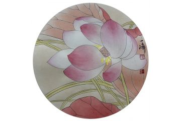 当代青年画家蓝一峰工笔花卉图《品荷》
