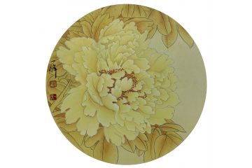 当代青年画家蓝一峰工笔花卉图《华容》