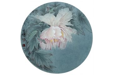 当代青年画家蓝一峰工笔花卉图《俏》