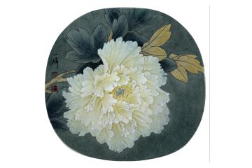 当代青年画家蓝一峰工笔花卉图《静白》（二）