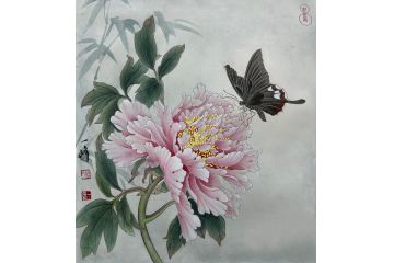 当代青年画家蓝一峰工笔花卉图《芳菲》（四）