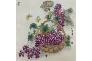 当代青年画家蓝一峰工笔花卉图《趣》（二）