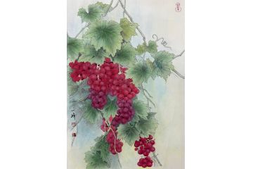 当代青年画家蓝一峰工笔花卉图《趣》（三）