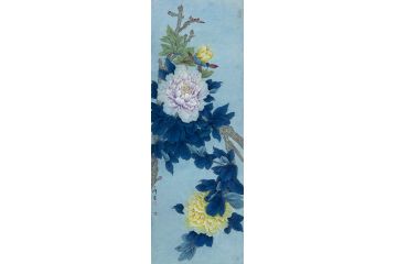 当代青年画家蓝一峰工笔花卉图《香风》