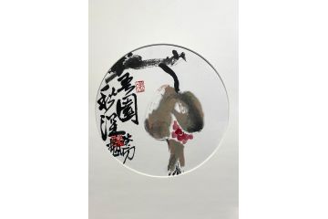 当代潜力艺术家刘振平写意花鸟画《吾园秋深》