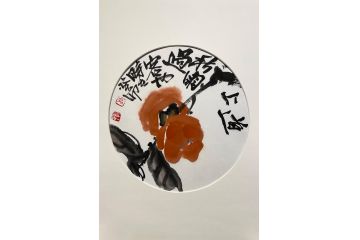 当代潜力艺术家刘振平写意花鸟画《道上秋雨过》