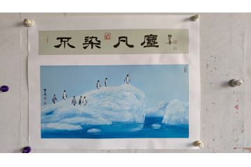 中美协潜力画家鲁双喜工笔花鸟画《不染凡尘》