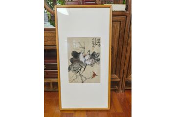 中美协画家辛有芳新品有框花鸟画《寻芳》