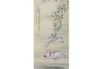 当代青年画家蓝一峰工笔鱼图《摇曳生姿》