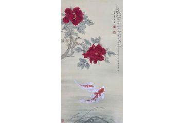 当代青年画家蓝一峰工笔鱼图《幽静池塘碧水波》（三）