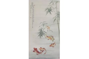 当代青年画家蓝一峰工笔鱼图《摇曳生姿》（三）