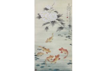 当代青年画家蓝一峰工笔鱼图《锦锂逐浪》（二）