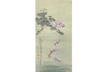 当代青年画家蓝一峰工笔鱼图《吉祥望龙门》