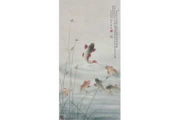 当代青年画家蓝一峰工笔鱼图《自由美好》（三）