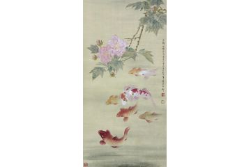 当代青年画家蓝一峰工笔鱼图《幽静池塘碧水波》（四）