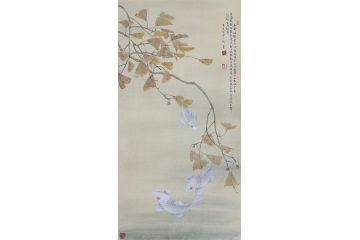 当代青年画家蓝一峰工笔鱼图《幽静池塘碧水波》（六）