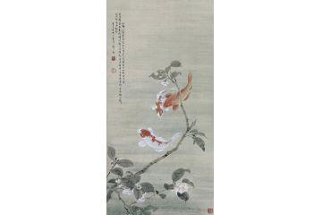 当代青年画家蓝一峰工笔鱼图《幽静池塘碧水波》（八）