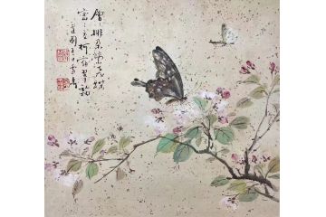 当代实力派名家王雪涛花鸟画镜片《采香》