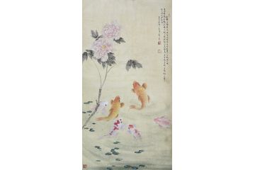 当代青年画家蓝一峰工笔鱼图《幽静池塘碧水波》（九）