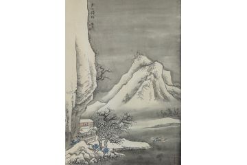 中美协青年画家廖戈山水画《雪江归棹》