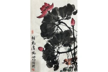 中国当代山水画中国画大家大土三阳笔墨《朗气清风》