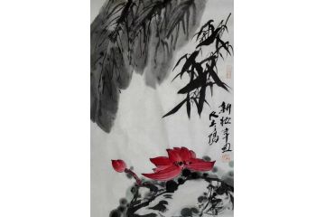 中国当代山水画中国画大家大土三阳笔墨《新妆》