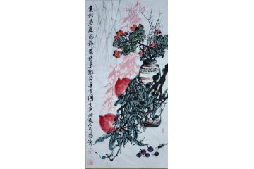中国当代山水画中国画大家大土三阳笔墨《花锦乐时事》