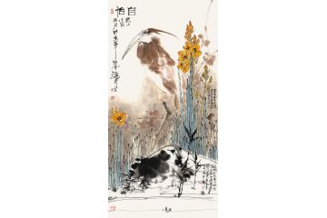 中美协当代大家郜凌民花鸟画笔墨《自怡》