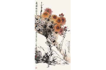 中美协当代大家郜凌民花鸟画笔墨《老圃秋容》