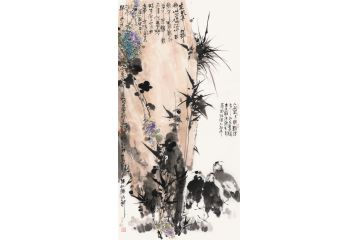 中美协当代大家郜凌民花鸟画笔墨《东风弄》