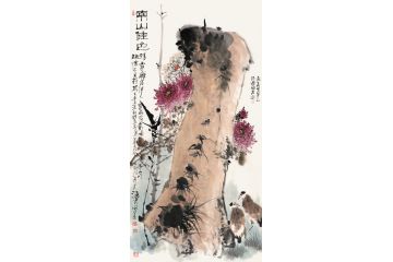 中美协当代大家郜凌民花鸟画笔墨《南山佳色》