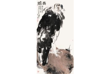 中美协当代大家郜凌民花鸟画笔墨《高瞻》