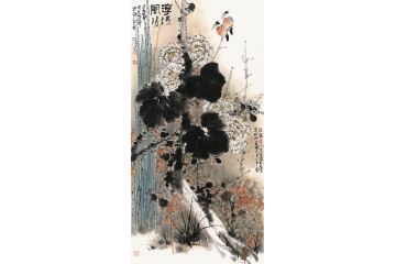 中美协当代大家郜凌民花鸟画笔墨《淳风》
