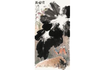 中美协当代大家郜凌民花鸟画笔墨《清塘趣》