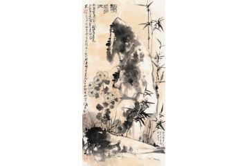 中美协当代大家郜凌民花鸟画笔墨《秋花最是迟开好》