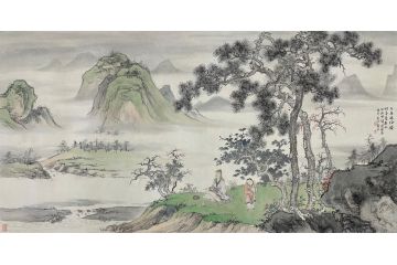 中美协青年画家廖戈山水画《少无适俗韵》