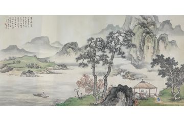 中美协青年画家廖戈山水画《世事一场大梦》