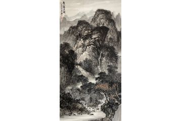 中青年实力派山水画家卢洪《春山雅居图》
